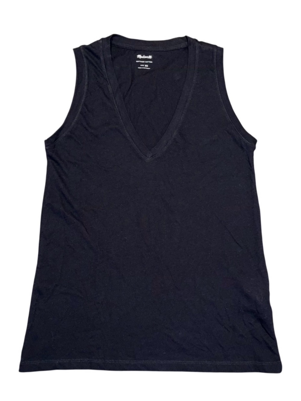 Madewell Black Classic Tank V Neck NWOT Extra Small XS